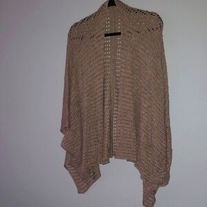 Midnight Velvet Tan Shrug with Waterfall Hem